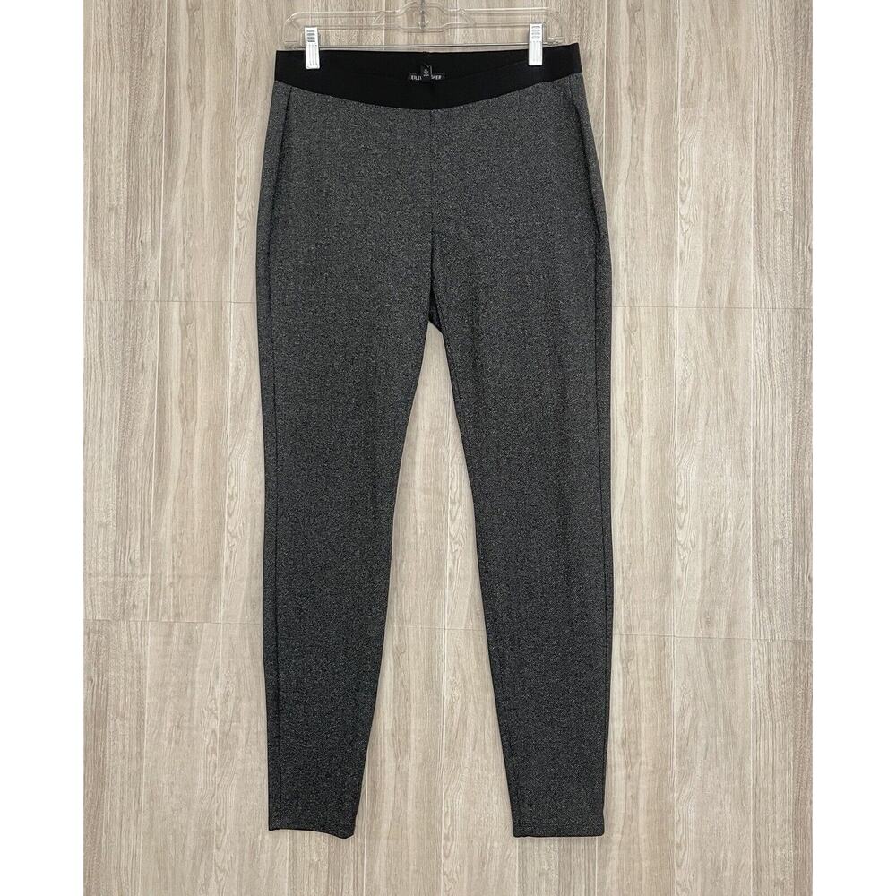 Eileen Fisher Pants Women's Small Black Grey Heather Stretch Knit Ankle Pants